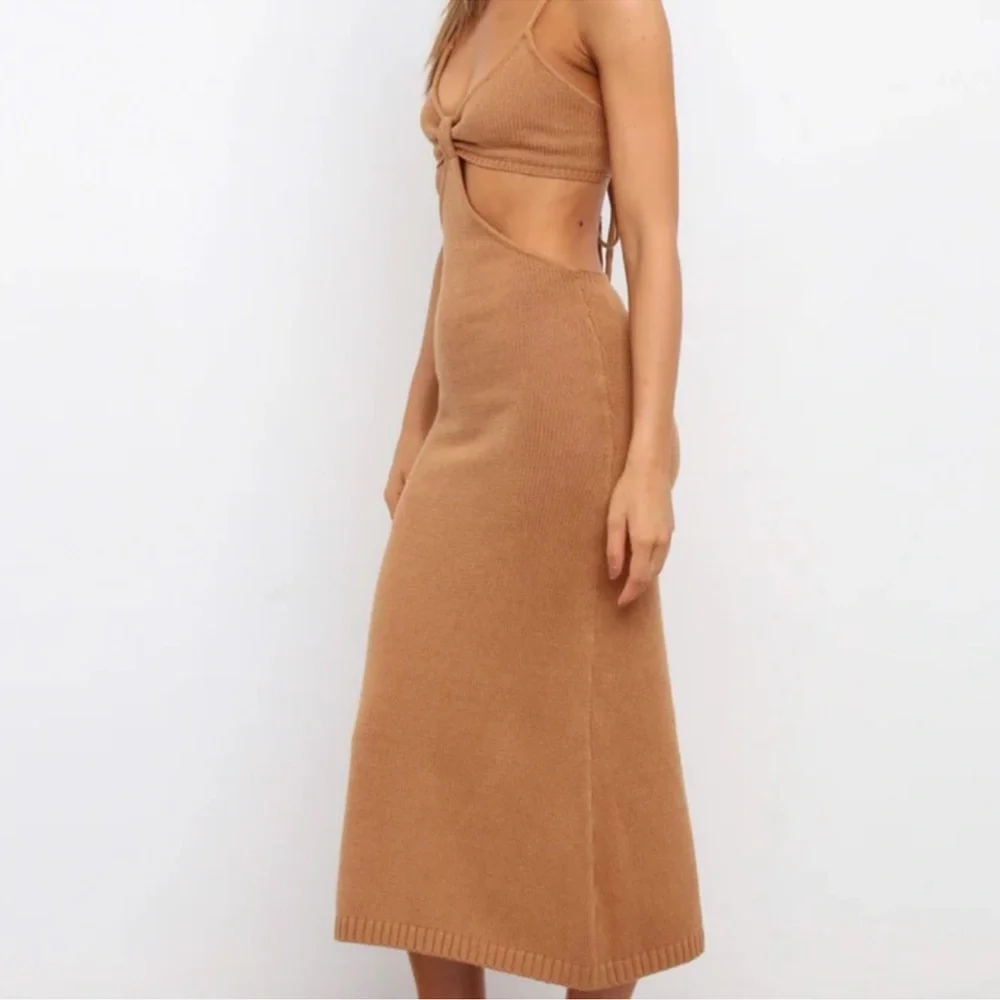 NEW Petal & Pup Knit Hailey Dress w/Open back in Tan Size XS/S - Picture 3 of 7